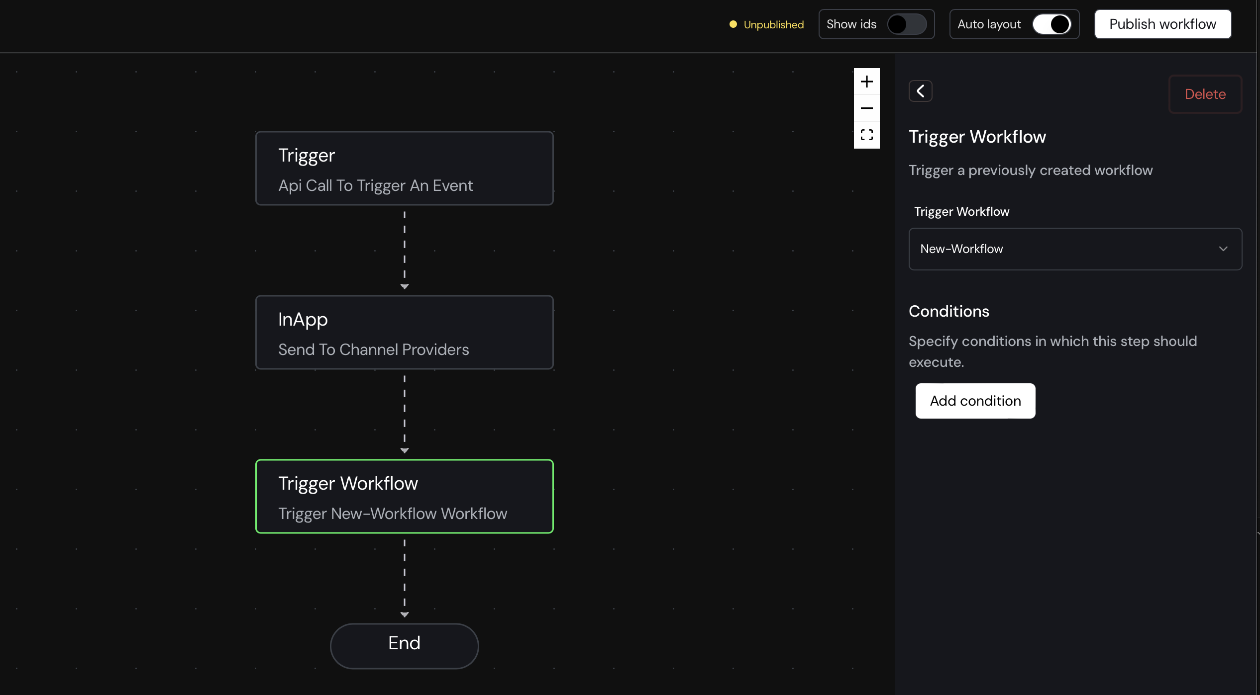 Trigger Workflow Step Example