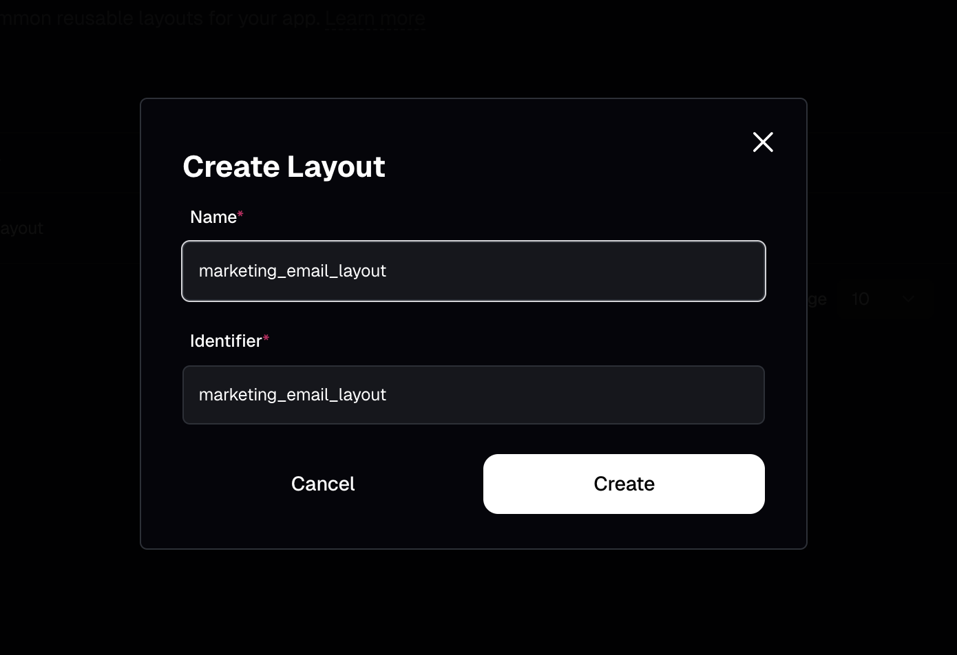 Create Layout